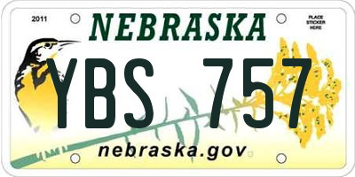 NE license plate YBS757