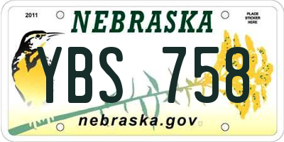 NE license plate YBS758