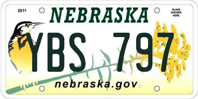 NE license plate YBS797