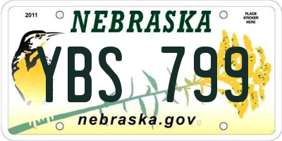 NE license plate YBS799