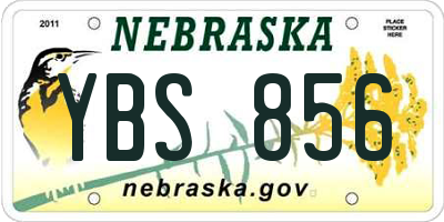 NE license plate YBS856