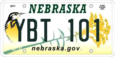 NE license plate YBT101