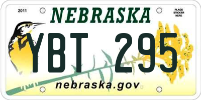 NE license plate YBT295