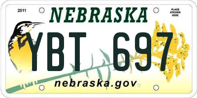 NE license plate YBT697