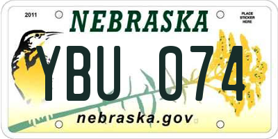 NE license plate YBU074