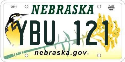 NE license plate YBU121
