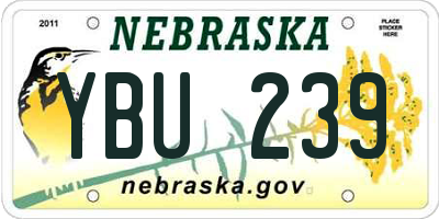 NE license plate YBU239