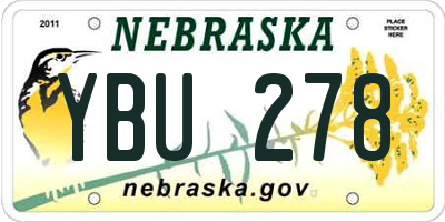 NE license plate YBU278
