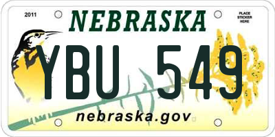 NE license plate YBU549