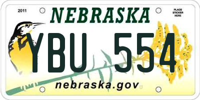 NE license plate YBU554