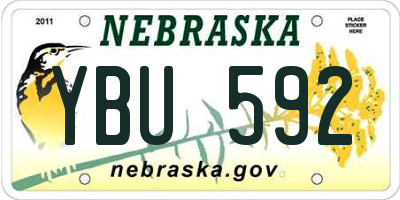 NE license plate YBU592