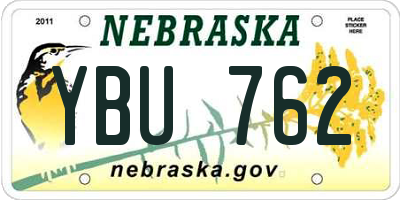 NE license plate YBU762
