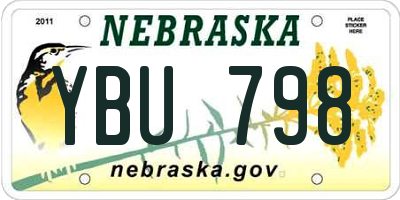 NE license plate YBU798