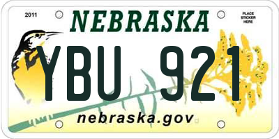 NE license plate YBU921