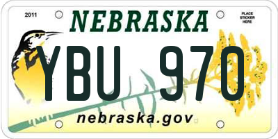 NE license plate YBU970