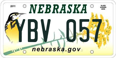 NE license plate YBV057