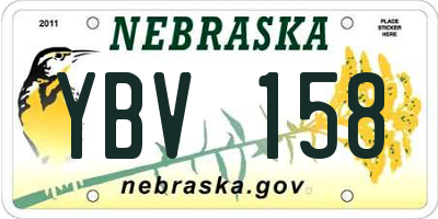 NE license plate YBV158
