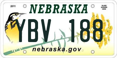NE license plate YBV188