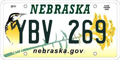NE license plate YBV269