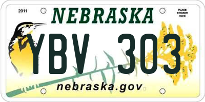 NE license plate YBV303