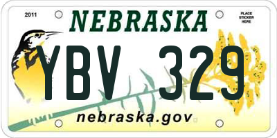 NE license plate YBV329