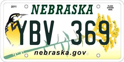 NE license plate YBV369