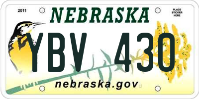 NE license plate YBV430