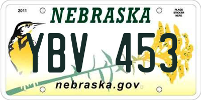 NE license plate YBV453