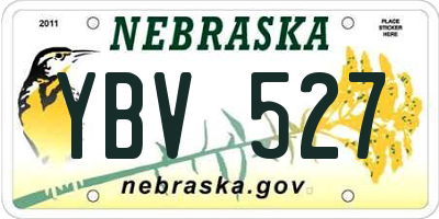 NE license plate YBV527