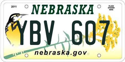 NE license plate YBV607
