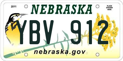 NE license plate YBV912