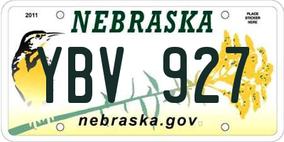 NE license plate YBV927
