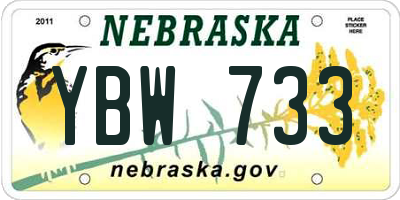NE license plate YBW733