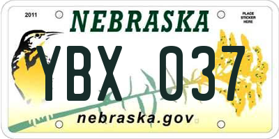 NE license plate YBX037
