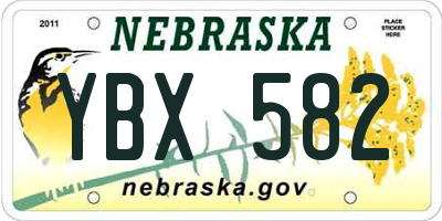 NE license plate YBX582