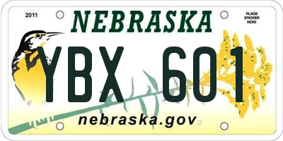 NE license plate YBX601