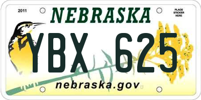 NE license plate YBX625