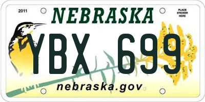 NE license plate YBX699
