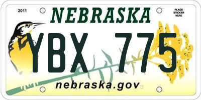 NE license plate YBX775