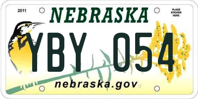 NE license plate YBY054