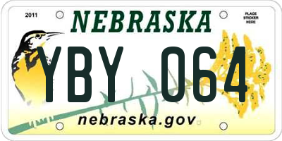 NE license plate YBY064