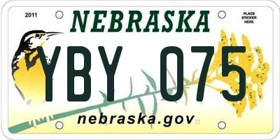 NE license plate YBY075