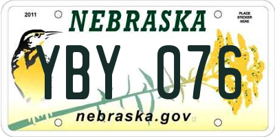 NE license plate YBY076