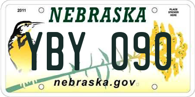 NE license plate YBY090