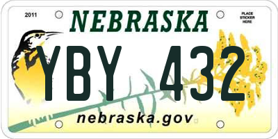 NE license plate YBY432