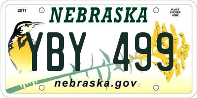 NE license plate YBY499