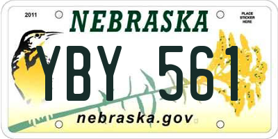 NE license plate YBY561