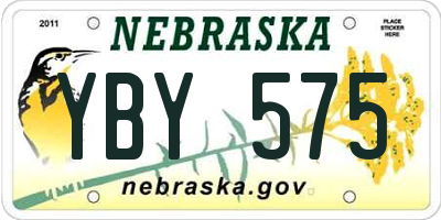 NE license plate YBY575