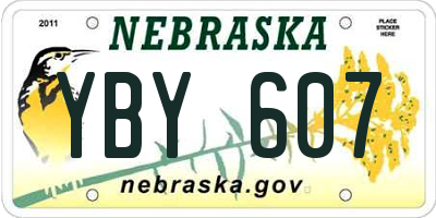 NE license plate YBY607