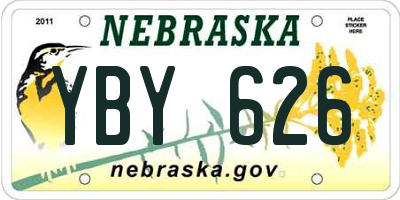 NE license plate YBY626